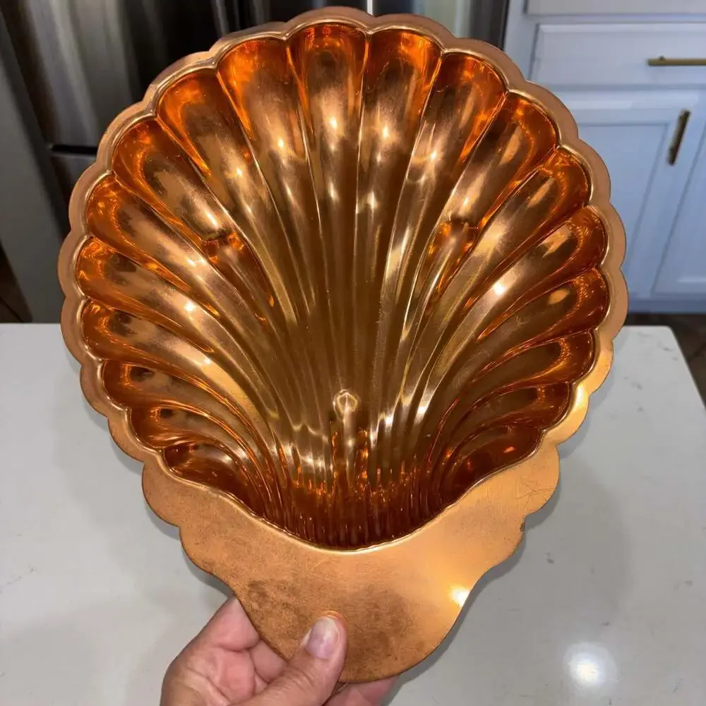 Vintage Coppercraft Guild Shell-Shaped Copper Serving Dish or Bowl